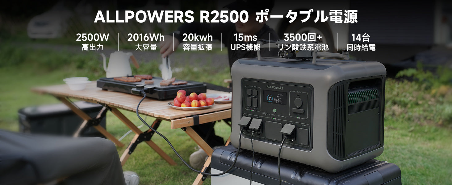 ALLPOWERS大型ポータブル電源R2500（2016Wh／2500W）【期間限定30%OFF ...