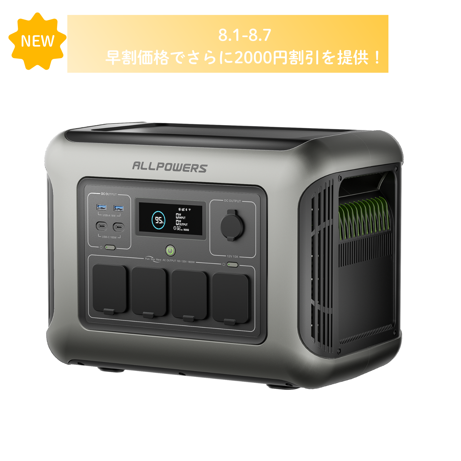 ALLPOWERSポータブル電源R1500LITEセット