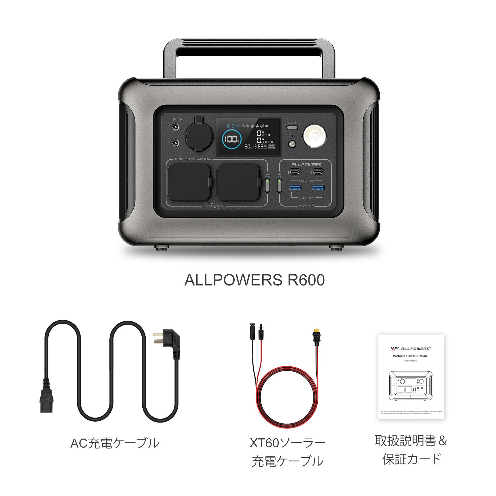 ALLPOWERSポータブル電源R600(ブラック)セット – ALLPOWERS公式サイト