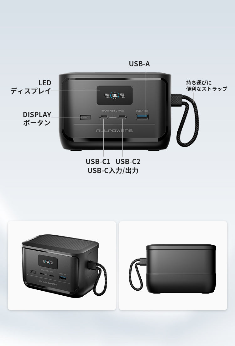 ポータブル電源(未使用品) これだけで安心！簡単ポータブル電源・ソーラーパネルセット