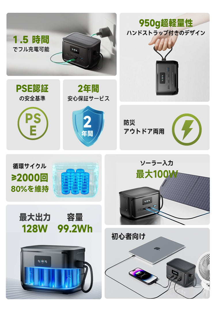 100W ポータブル電源　機内持ち込み可 27787452_full_7bd8865a-279c-