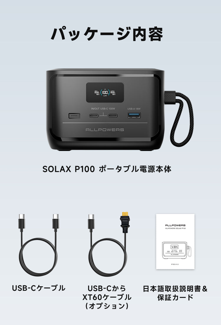 【やっさん1/18まで】ALLPOWERS ポータブル電源 ALLPOWERS初の“手のひらサイズ”ポータブル電源登場！99.2Whの