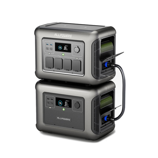 【週末値下げ】ALLPOWERS R1500 ポータブル電源+拡張バッテリー2台 ALLPOWERS R1500 ポータブル電源 - 1,800W出力 & 1,152Wh大容量