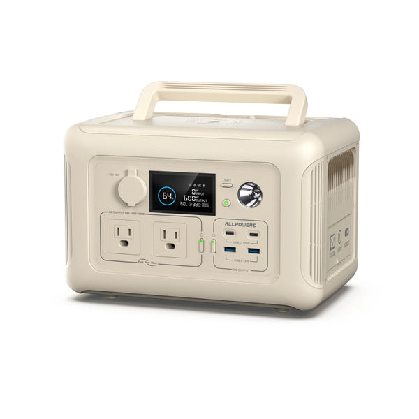 ALLPOWERS R600 ポータブル電源(付属コードにPSEマーク表記有り) ALLPOWERSポータブル電源R600【絶賛販売中】ブラックとパール