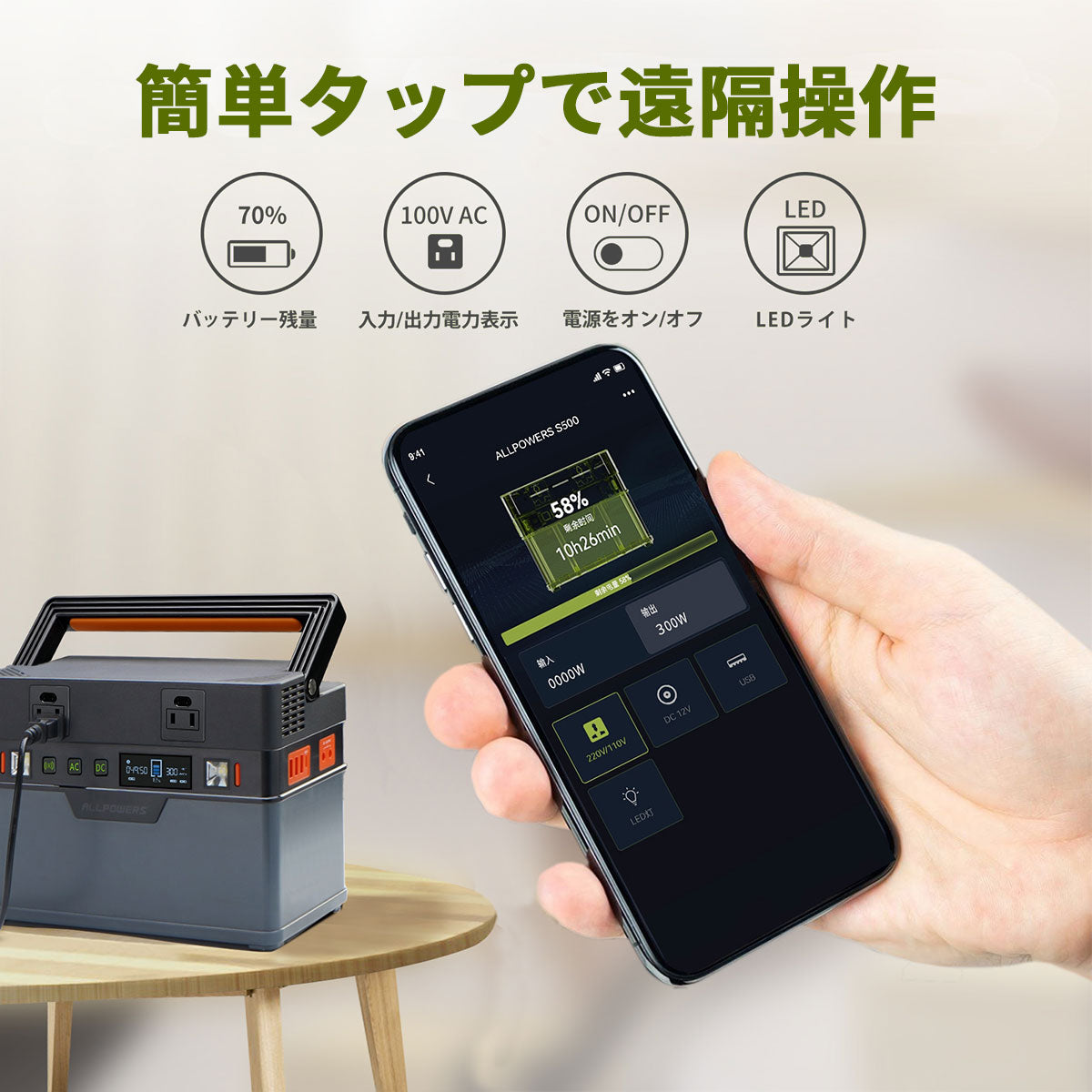 ALLPOWERS S300 ポータブル電源(288Wh/300W) – ALLPOWERS公式サイト