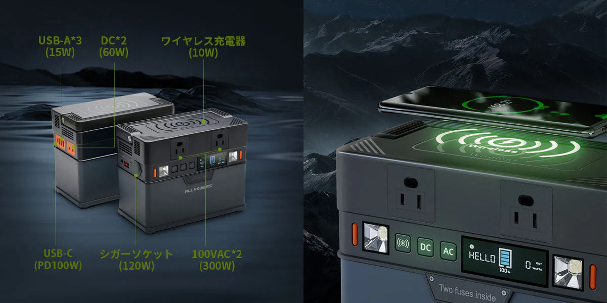 ALLPOWERS S300 ポータブル電源(288Wh/300W) – ALLPOWERS公式サイト