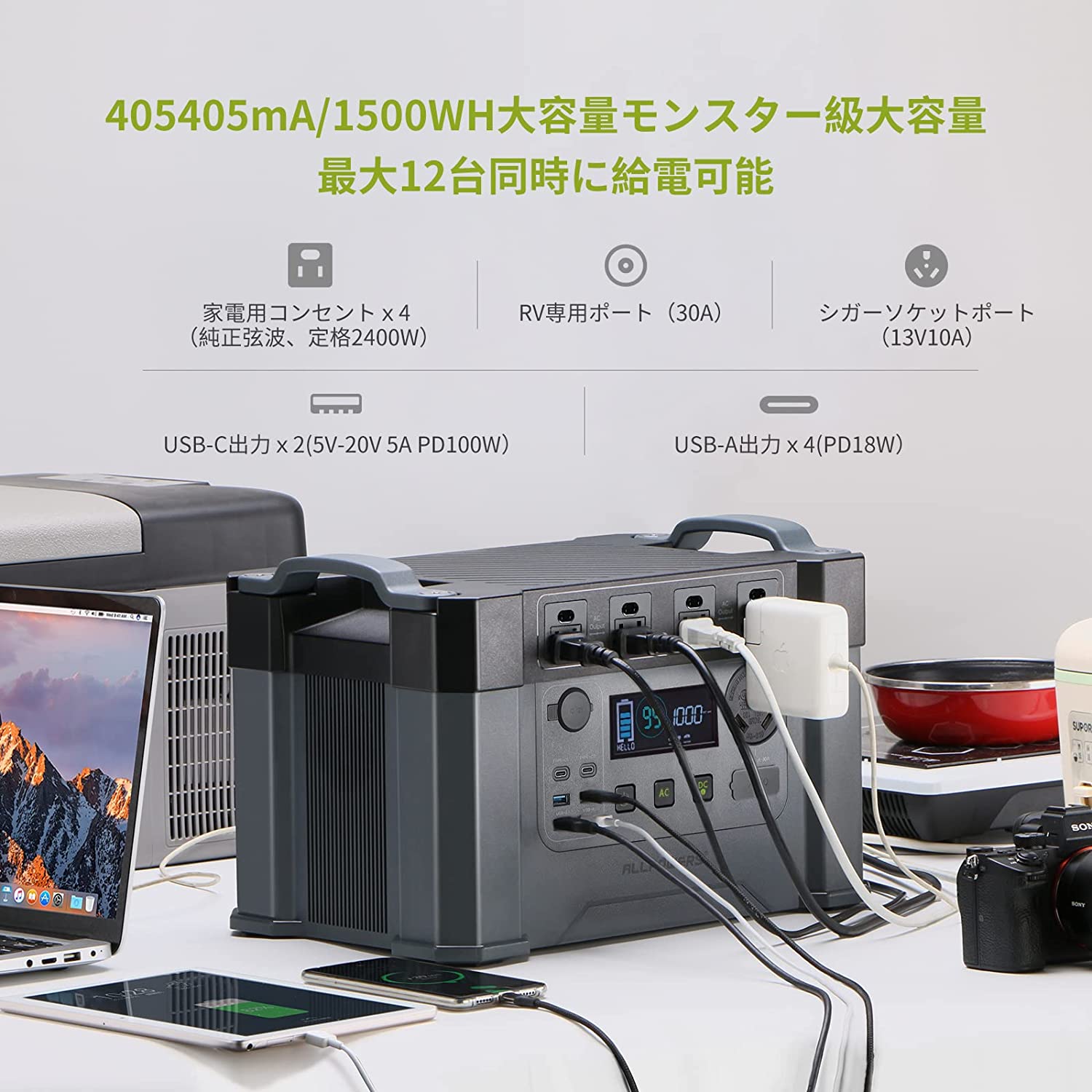 ALLPOWERS S2000PRO ポータブル電源(1500Wh/2400W)【8月29日まで限定35 
